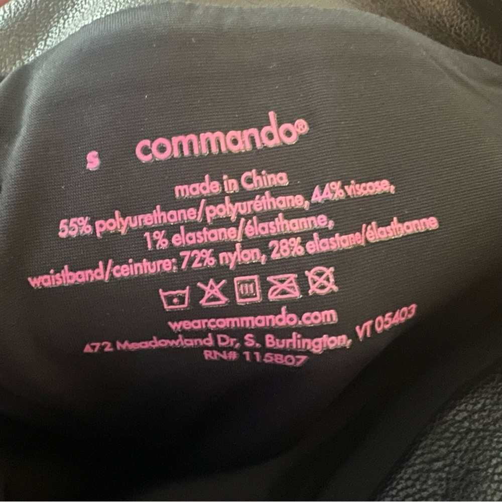 Commando Faux Leather Split Leg Solid Black Pants… - image 5